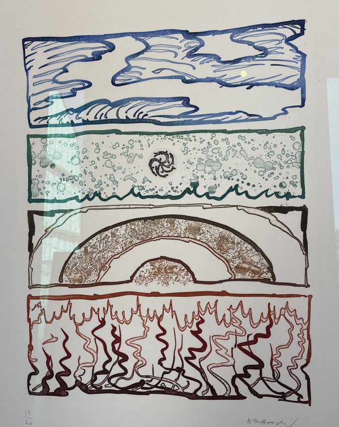 Mixt media kunstwerk: Les 4 elements