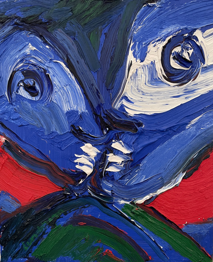 Olie op doek kunstwerk: Het zelfvertrouwen van Karlek