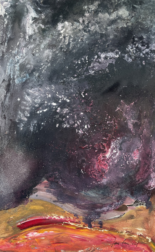 Mixt media kunstwerk: Sterrenhemel