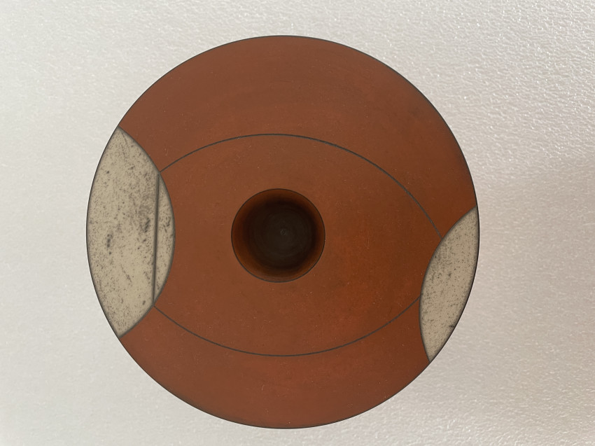 Keramiek kunstwerk: potsculptuur oranje