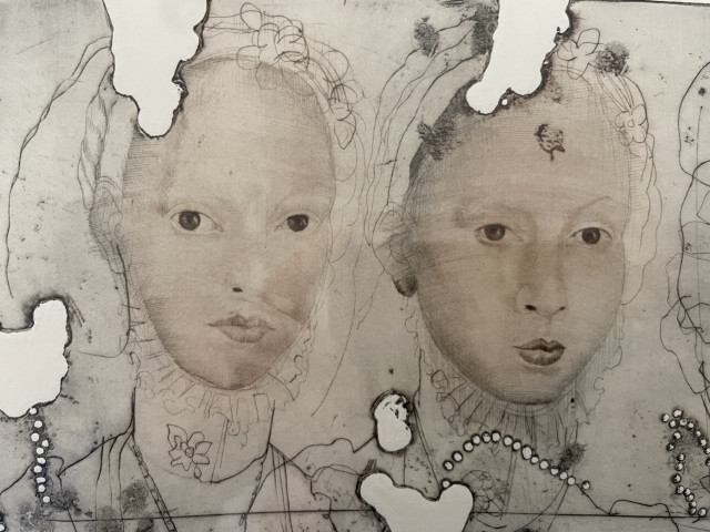 Lijn ets kunstwerk: de princes van oostenrijk