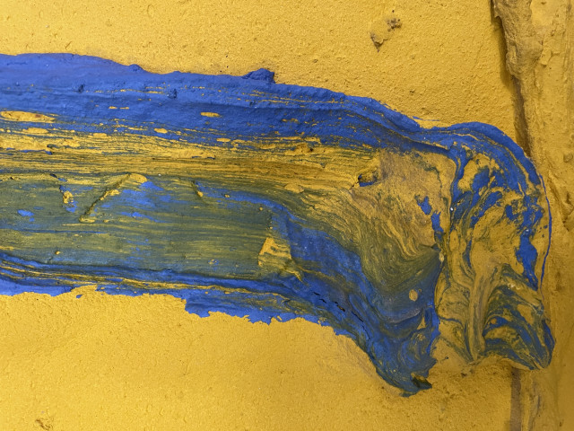 Materie kunstwerk: 3370 - Blauw door geel
