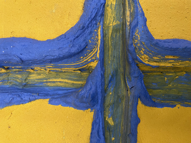 Materie kunstwerk: 3370 - Blauw door geel