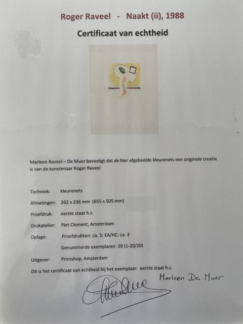 Kleurets kunstwerk: Naakt II, 1988